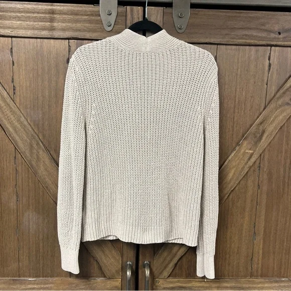 REISS Ariana Cotton Blend V-Neck Knitted Cardigan in Neutral Size Large - Picture 5 of 8